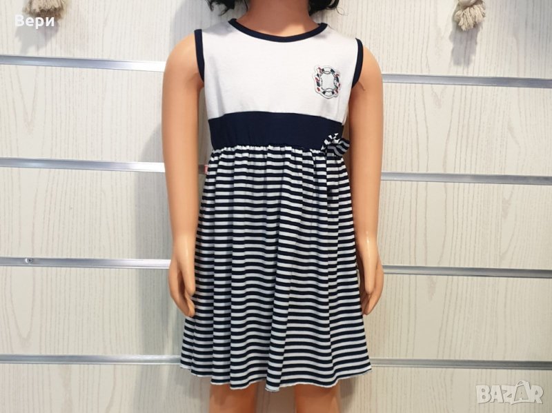 Нова детска моряшка рокличка с висока талия, 12-18 месеца, снимка 1
