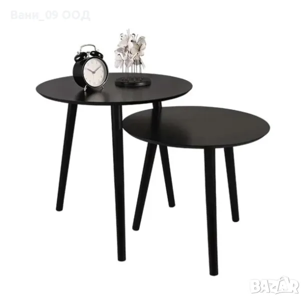 Сет 2 холни масички в черен цвят, снимка 1