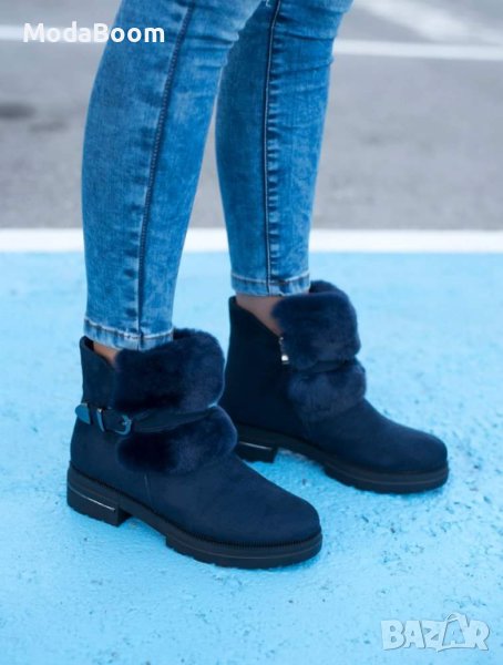 💥НАМАЛЕНИ💥Дамски боти велур и пух🔝, снимка 1