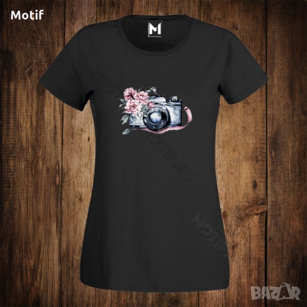 Дамска тениска с щампа Камера Цветя , снимка 1