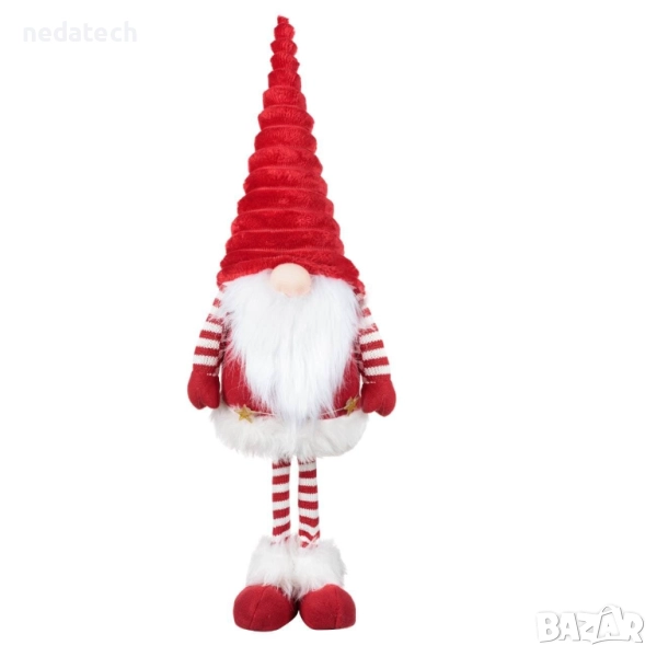 Гном с червена шапка и райе, 55 см, снимка 1