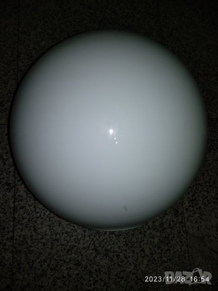 Резервен стъклен глобус,млечно бял,24см, снимка 1