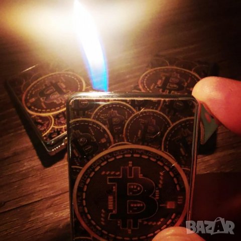 Bitcoin запалка с огледалце на гърба, снимка 5 - Запалки - 34595853