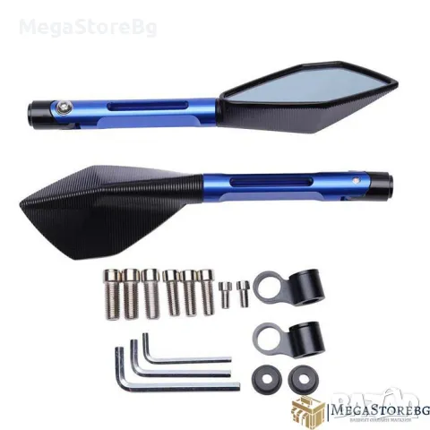 Огледала за мотор - 304 - 2бр/к-т - Синьо, снимка 3 - Аксесоари и консумативи - 48018206