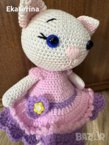Ръчно плетена играчка коте, снимка 8 - Плюшени играчки - 50335340