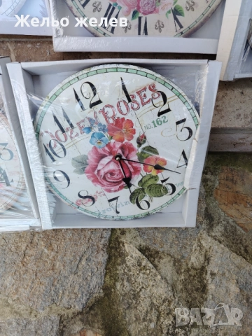 Часовник,30см,метален,винтич цветя 20лв, снимка 10 - Стенни часовници - 39881804