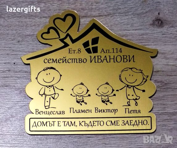 Фамилна табела за врата ТОП МОДЕЛ , снимка 2 - Декорация за дома - 27810090