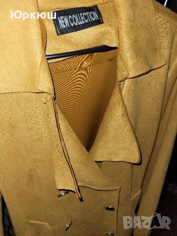 Дамско палто в цвят горчица, снимка 3 - Палта, манта - 44019999