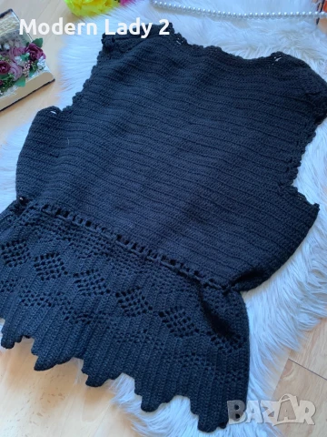 Елек плетиво с връзки, снимка 3 - Елеци - 50897660