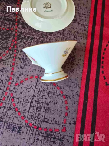 Малка порцеланова винтидж чаша и подложна чиния, снимка 8 - Чаши - 51772429