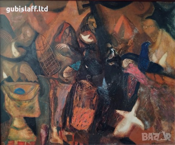 Картина "Капани и птици", худ. Десислава Денева, снимка 2 - Картини - 43301038