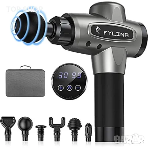 Нов Масажен пистолет Дълбоко тъканен масажор 8 глави за мускулна болка, снимка 3 - Масажори - 49668493