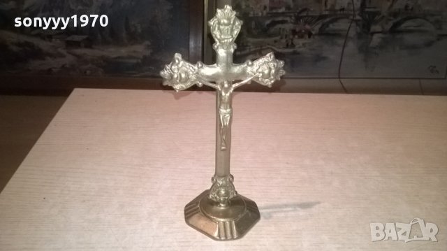 кръст с христос-21х11х8см-мед/месинг-внос швеция, снимка 6 - Колекции - 27181727