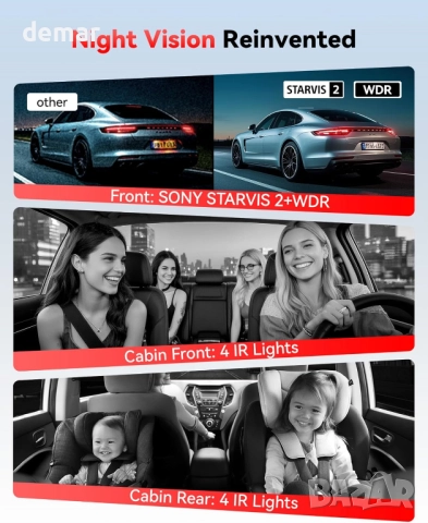 REDTIGER F17 Plus 4-канален видеорегистратор 2.7K+1080P*3, STARVIS 2, снимка 3 - Аксесоари и консумативи - 52074615