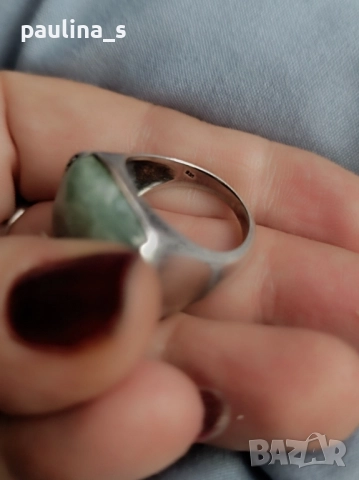 ВИНТИДЖ / Два различни броя / Сребърен пръстен с рубин и Сребърен пръстен с Ларимар , снимка 10 - Пръстени - 41327409