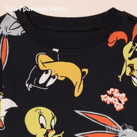 Нова Детска пижама Looney Tunes, 100% памук, удобни и меки за деца, снимка 5 - Детски пижами - 47852297