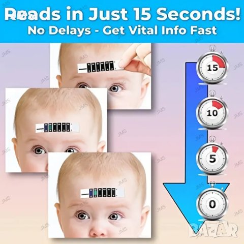 2бр. Ленти термометър за многократна употреба за бебета и деца , снимка 1 - Други - 43135215