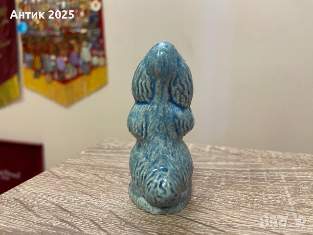 Винтидж фигурка „Пудел“, глазирана керамика, снимка 3 - Антикварни и старинни предмети - 52525961