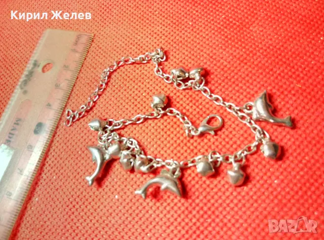 НЕЖНА ПОСРЕБРЕНА АРТ ГРИВНА с ДЕЛФИНЧЕТА и ЗВЪНЧЕТА 39856, снимка 5 - Гривни - 47307682