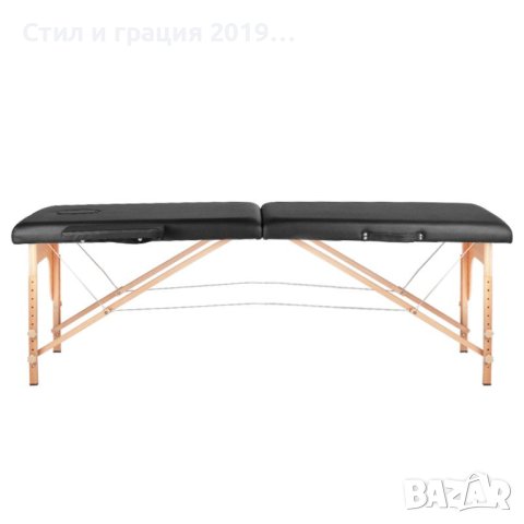 Преносима двусекторна кушетка Komfort 185 х 59 х 62/80 см - бяла/черна, снимка 6 - Кушетки - 43921895