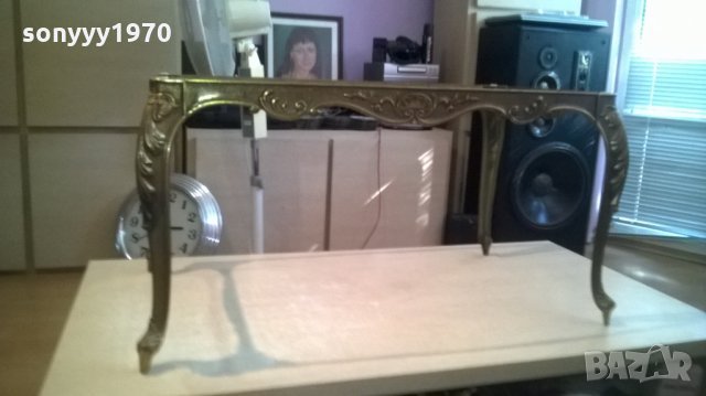 АНТИЧНА маса в цвят злато-мед/месинг-внос франция, снимка 17 - Антикварни и старинни предмети - 26284131