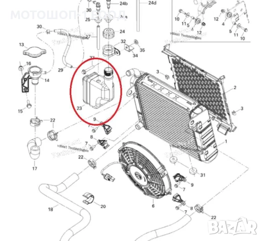 НОВ Резервоар антифриз Outlander Traxter DS650 Quest Rally Renegade, снимка 2 - Части - 52074153