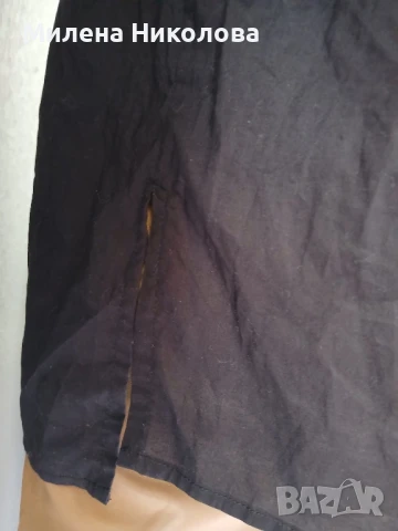 Черна риза с бродерия Л, снимка 5 - Ризи - 50755552