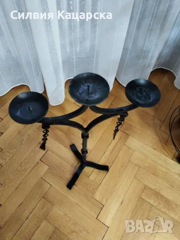свещник ковано желязо, снимка 2 - Декорация за дома - 49713996