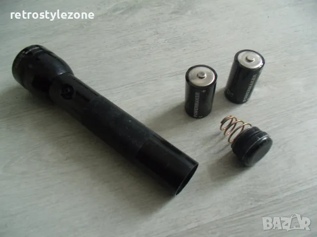 № 7913 стар фенер MAG-LITE  USA  - метален  - работещ   - захранване - 2 батерии, снимка 5 - Други ценни предмети - 49339175