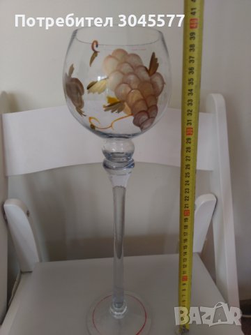 Чаша ваза стъклена, декоративна