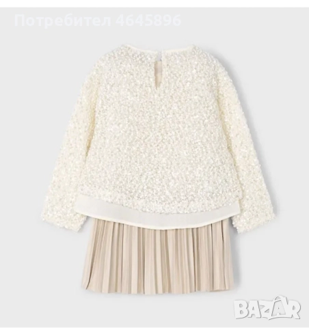 Комбинирана рокля Майорал с пуловер и пайети 98 размер , снимка 2 - Детски рокли и поли - 52346280