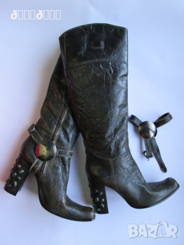 Високи кожени ботуши ръчна изработка Gianni Barbato