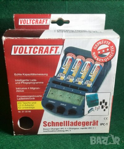 Voltcraft IPC-1L зарядно за кръгли батерии NiMH, NiCd Micro (AAA), Mignon (AA), снимка 3 - Друга електроника - 37440550
