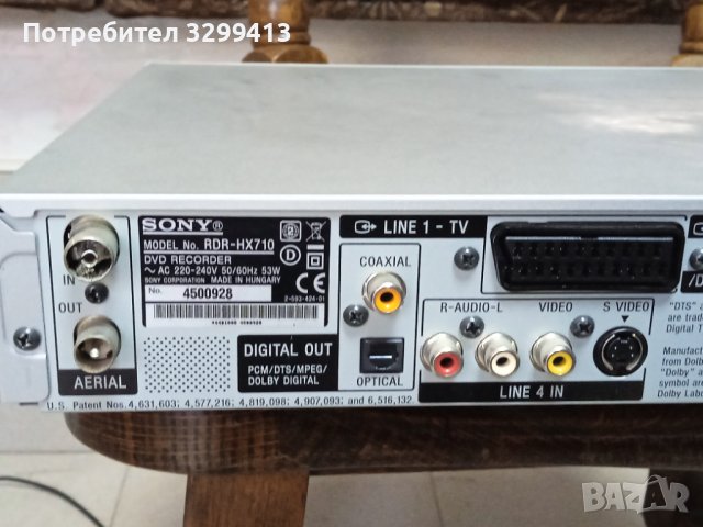 SONY DVD RECORDER RDR - HX710, снимка 8 - Ресийвъри, усилватели, смесителни пултове - 44032217