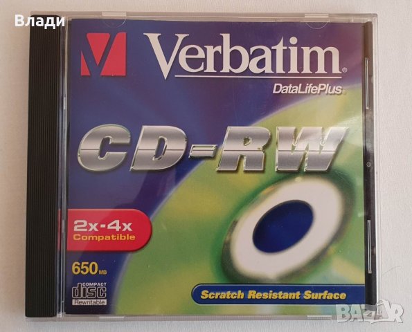 Презаписваеми дискове Verbatim CD-RW, снимка 2 - CD дискове - 32500813