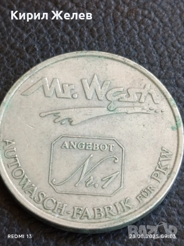 Стар жетон токен за автомивка Mr.Wash рядък за КОЛЕКЦИЯ ДЕКОРАЦИЯ 23254, снимка 5 - Други ценни предмети - 51461043