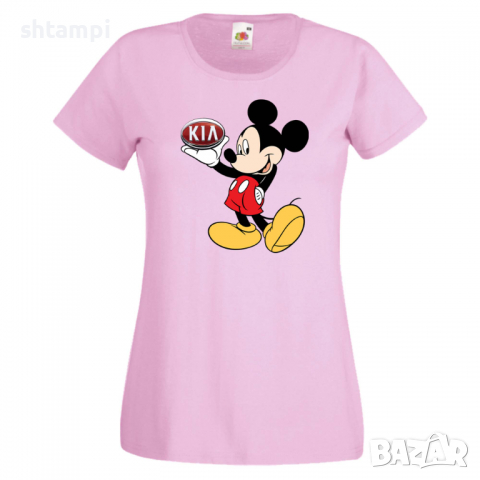 Дамска тениска Mickey Mouse KIA .Подарък,Изненада,, снимка 5 - Тениски - 36528702