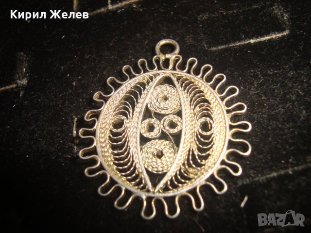 СРЕБЪРНА ФИЛИГРАННА ВИСУЛКА МЕДАЛЬОН РЪЧНА СТАРА МАЙСТОРСКА ИЗРАБОТКА 22416, снимка 7 - Антикварни и старинни предмети - 33127039