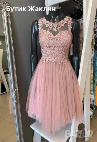 Официална рокля с тюл и богата дантела , снимка 5 - Рокли - 53367427