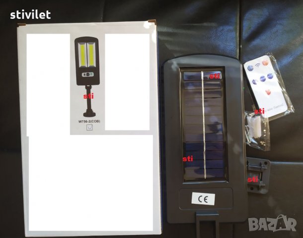 LED соларно осветление , силно  осветяване + сензор движение + дистанционно 4 режима + стойка ново., снимка 6 - Лед осветление - 33115194