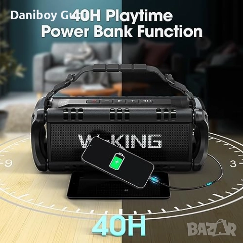 W-KING D8 50W Bluetooth тонколона, IPX6 водоустойчивост, 24 часа възпроизвеждане, 8000mAh , снимка 5 - Bluetooth тонколони - 51642880