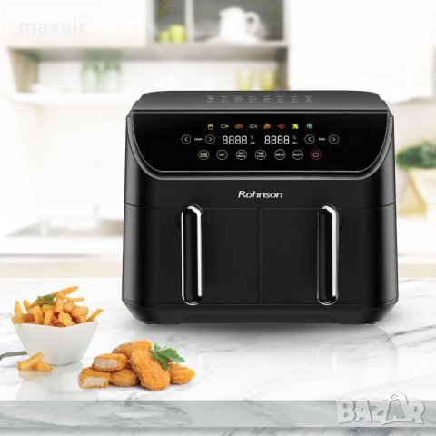 Фритюрник с две кошници Rohnson AirFryer R-2809 * Гаранция 2 години * Безплатна доставка, снимка 6 - Фритюрници - 43392589