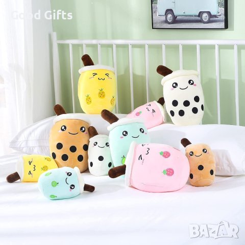 Сладка голяма плюшена възглавница Bubble Tea за деца, снимка 2 - Плюшени играчки - 42934015