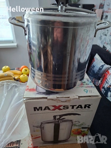 Тенджера под налягане (права) MAXSTAR 9 литра , снимка 3 - Съдове за готвене - 53055343