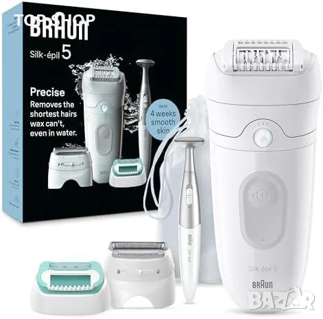 Нов Епилатор Braun Silk-épil 5 за Мокро/Сухо с Масажиращ Накрайник Браун, снимка 5 - Епилатори - 49956886