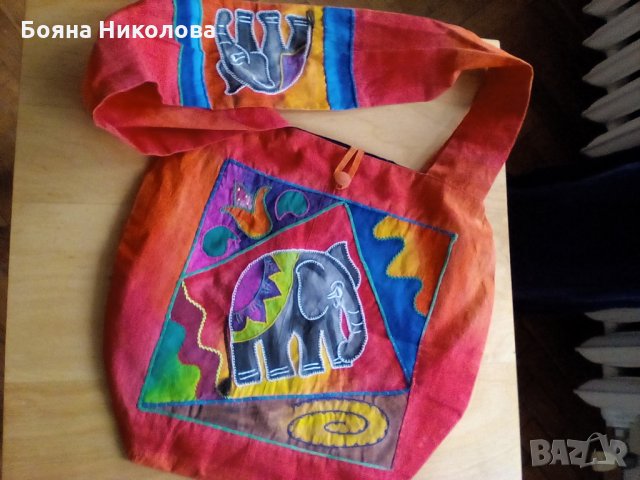 Живописна чанта "Слон", индийска - Нова