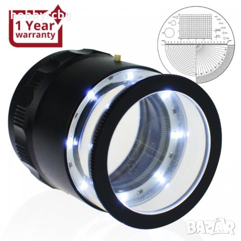 Светлодиодна лупа-скала с 20мм мащабна таблица