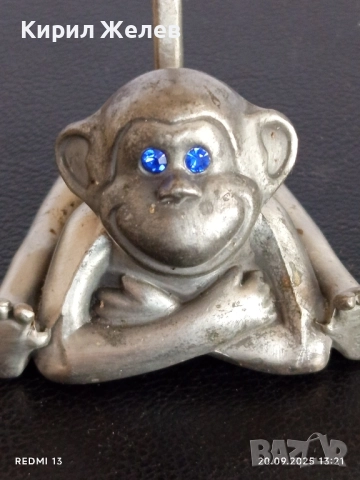 Миниатюрна поставка за пръстени МАЙМУНКА метална 51393, снимка 2 - Други - 51777320