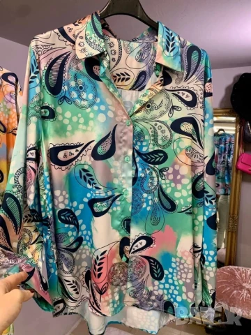 пъстроцветни сатенени  ризи , снимка 4 - Ризи - 50871857