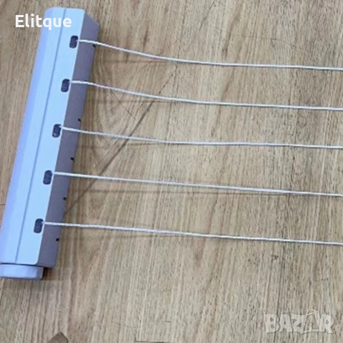 Прибиращ се простор за дрехи с 5 въжета и куки - Максимална дължина 3.2 метра, бял, снимка 2 - Други стоки за дома - 52832720